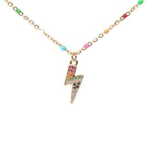 New Stainless Steel Multicolored Charm Necklace